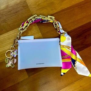 Burberry Beauty semitransparent pink pouch clutch with added strap and extras